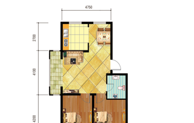 三室两厅一卫建筑面积75～85㎡